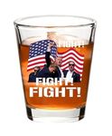 Firjor Trump 2024 Strong Shot Glass - Bullet-Proof Design for PA Rally - Celebrate a Stronger Trump Survived Shot! (white)