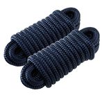 Amarine Made 1/2 Inch 25 FT Double Braid Nylon Dockline,Mooring Rope Double Braided Dock Line (2-Pack,Cadet Blue)