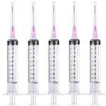 25 Pack 10ml Plastic Lab Syringes with 18Ga, for Scientific Labs, Industrial Dispensing and Liquid Measuring Syringe Tools, Individually Sealed Packaging