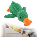 The Mellow Dog Calming Duck Dog Toy, Quack Quack Duck Dog Toy With Real Quack Sound, Quacking Duck Pull Toy (Green,ONESIZE)