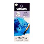 Canson Montval Watercolor 300 GSM Cold Pressed 17.5 x 7 cm Mini Art Book with 1 Watercolor Brush (White, 30 Sheets)