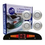 Dolphin Automotive DPS450 Reverse Parking Sensors In 32 Colours 4 Ultrasonic Radar Sensors Kit Audio & Display Alert System - Silver