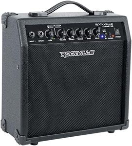 Rockville G-AMP 20 Watt Guitar Amplifier Dual Input Combo Amp Bluetooth/Delay