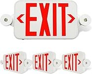 XNHAFW 4 Pack Exit Sign with Emergency Lights, Red and Green Exit Sign Color Changeable, LED Combo Emergency Light with Adjustable Two Head - UL Listed, Battery Backup