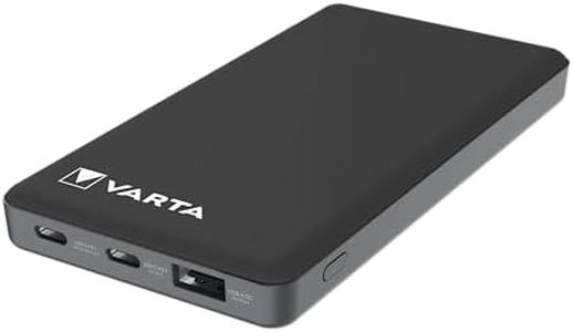 VARTA Power Bank 10000mAh, Powerbank Power on Demand mit 3 Anschlüssen (1x USB A, 2x USB C), kompatibel mit Tablets & Smartphone, in umweltschonender Verpackung