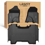 LASFIT Floor Mats Fit for 2019-2024 Ram 1500 Crew Cab without Rear Under-Seat Factory Storage, Bucket Seat, All Weather Custom Fit Car Floor Liners 1st & 2nd Row, Black