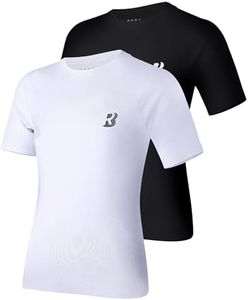 Roadbox Boys Youth Compression Shirt - 2 Pack Short Sleeve Athletic Undershirts Kids Quick Dry Football T-Shirt Base Layer