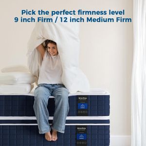 Inofia Double Mattress – 12” Memory Foam Hybrid, Medium Firm, 135x190cm