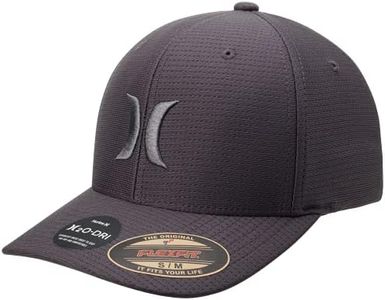Hurley Men's Baseball Cap – Lightweight Curved Bill H2O Dri Fitted Caps for Men, Size Large-X-Large, Stone