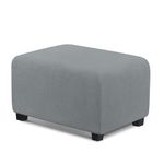 TAOCOCO Ottoman Cover Rectangular Storage Ottoman Slipcover Stretch Footrest Stool Covers Furniture Protectors Spandex Jacquard Fabric, Rectangle Small Dusty Grey