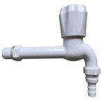 SOCCER Crystal Long Body Plastic PVC Nozzle Water Tap/Faucet (White, Set of 1)