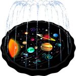SplashEZ 3-in-1 Splash Pad, Sprinkler for Kids and Toddler Pool for Learning – Children’s Sprinkler Pool, 60’’ Inflatable Water Toys – “The Solar System” Outdoor Kiddie Pool for Babies & Toddlers