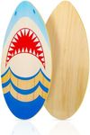 Skimboard 35 Inch Skim Boards for Beach Adults ＆ Kids, High Gloss Coat Wooden Skim Board for Beginners, Durable Lightweight Wood Body Board -Shark