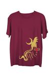 Wear Your Opinion Men's S to 5XL Premium Combed Cotton Printed Half Sleeve T-Shirt (Design: Grunge Shiva,Maroon,XXX-Large)