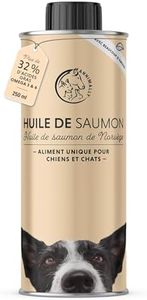Huile de Saumon pour Chien 250 ML Riche en acides Gras Oméga 3 et 6 (Plus de 32%) - Huile Saumon Chien pour Chiens et Chats I complement Alimentaire Chien Pur - Huile Huile de Saumon pour Chat