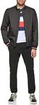 Tommy Hilfiger Mens Lightweight Varsity Rib Knit Bomber Jacket, Black Poly, Small