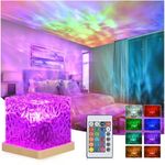 LOUHH Northern Lights Projector, Ocean Wave Projector - 16 Colors Gradual Rotating Flame Water Lamp 30 Lighting Modes, Underwater Projector Light for Bedroom/Party/Game Rooms