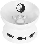 Vencer Cat/Small Dogs Slow Feeding Bowls, Raised Cat/Dog Food Bowl/Water Bowl,Elevated Cat Dog Dish,Pet Bowls for Cats or Small Dogs,VCB-005