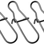 Fishing Swivel Duo-Lock Snaps Fishing Lure Hooks Connector Stainless Steels Fishing Nice Snaps 25LB-200LB Fishing Gear Accessories Size #0~#8,100pcs/200pcs(Size 0#-100pcs)