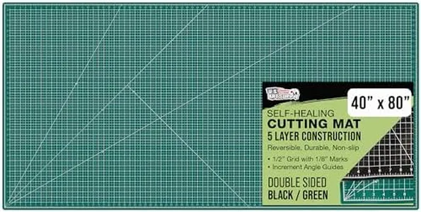 U.S. Art Supply 40" x 80" Green/Black Professional Self Healing 5-Ply Double Sided Durable Non-Slip Cutting Mat Great for Scrapbooking, Quilting, Sewing and all Arts & Crafts Projects