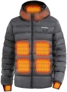 ORRNIKKO Mens Heated Jacket with Battery Pack 16000mAh - Lightweight Electric Heated Coat for Men with Heating Gloves Winter Outdoor Skiing Commuting, Coat Best Gift for Husband