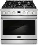 36 in. Lumin Collection 6.0 cu. ft. Gas Range with 6 Sealed Gas Burners and Convection Oven in Stainless Steel
