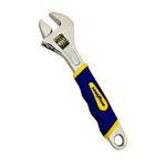 Goodyear Adjustable Wrench 8" (200mm) With Heavy Duty Comfortable Grip (Yellow And Blue) - High Grade Steel With Nickle Chrome Finish