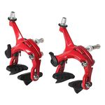 SENQI Road Bicycle Brake Fixed Gear Bike Brake Front and Rear Caliper Brake, Bicycle Parts C Bakes 47-57mm Bike Parts(Red 1 Pair)