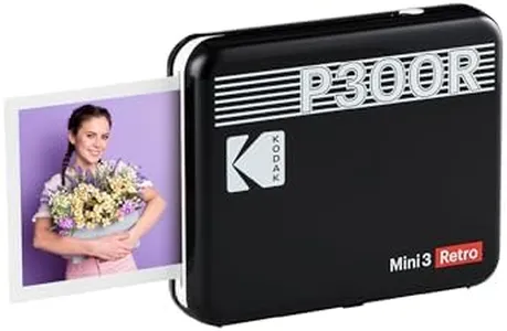 KODAK Mini 3 Retro 4PASS Portable Photo Printer (3x3 inches) + 8 Sheets, Black