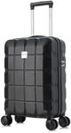 ATX Luggage 55x36x20cm Cabin Suitcase Super Lightweight Small Suitcase Approved for 100+ Airlines Including EasyJet, Ryanair, British Airways & Virgin Atlantic (Black, 21Inches, 33Liter)