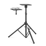 Ziozy Projector Stand, Mount Laptop Tripod Adjustable Height 4 to 6 Feet, Universal Outdoor Floor Stand Actual Size of Tray - 14 x 12 (lxb) Inches for Computer, Book, Music Notes, Sound Media, DJ#6