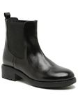 Teakwood Women Black Solid Genuine Leather Mid-Top Chalsea Boots_Size 40