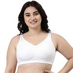 Enamor A112 Smooth Super Lift Classic Full Support Bra - Stretch Cotton, Non-Padded, Wirefree & Full Coverage White
