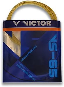 VICTOR VS-65 Medium Feeling High Resilience Badminton String (0.65mmX10m) Pack of 2 (Gold)