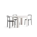 Mobili Fiver, Square extendable dining table, 90x(180) x90 cm, Eldorado, White Ash, Made In Italy