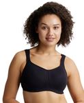 Jockey FE78 Women's Wirefree Padded Super Combed Cotton Elastane Stretch Full Coverage Plus Size Bra with Broad Wings_Black_34D