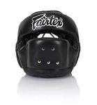 Fairtex Headgear Head Guard Super Sparring HG3, HG10, HG13, HG14 Diagonal Vision for Muay Thai, Boxing, Kickboxing (HG14 Black Full Face, Medium)