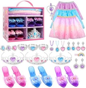 Tinkkorz Princess Dress Up Toys and Jewelry Boutique, Girls Role Play Gift Set, Kids Toys for 3-6 Years Girl, Birthday Party Favors, Pretend Play Gifts for Little Girls Aged