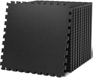 AIRHOP 0.79in Thick 96 Sq Ft Exercise Equipment Mats, 24 Tiles Upgraded Rubber Top with High Density EVA Foam, Large Interlocking Puzzle Gym Flooring for Home Gym, Heavy Weight Workout,Black