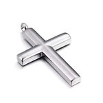 Daesar Gift Unisex's Men Silver Stainless Steel Cross Pendant Necklace Chain Golds