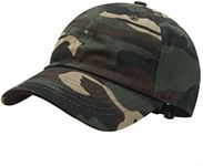 GADIEMKENSD Kids Plain Baseball Cap Unconstructed Fitted Toddler Sun Hat Washed Cotton Kids Baseball Hat Beach Camping Golf Travel for Girls Boys 3-7 Years Camo Army Green