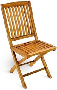 StrongTek Pre-Oiled Teak Folding Chair, Space-Saving Design with No Assembly Needed, Ergonomic Slatted Seat for Comfort, Perfect for Patios, Gardens, Balconies, and Camping