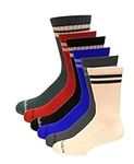 Columbia Men's Crew Socks 6 Pair, Assorted, One Size, Red, 10-13