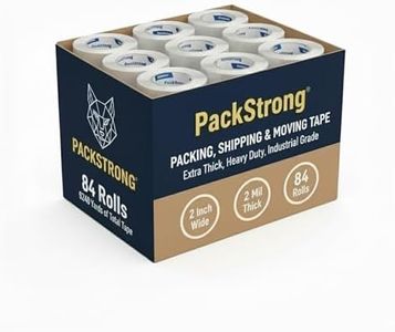 Packstrong Industrial Grade Clear Packing Tape 84 Rolls - 110 Yards per Roll - 2" Wide x 2 mil Thick, Acrylic Adhesive Tape for Box Office Moving Packaging Shipping
