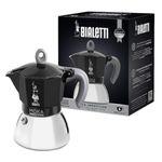 Bialetti New Moka Induction Induction Coffee Pot, 6 Cups, 280 ml, Aluminium, Black