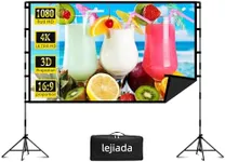 Projector Screen and Stand, 100 inch lejiada Black Projection Screen with Stand Portable Foldable Movie Screen with Carry Bag for Indoor Outdoor Home Theater Backyard Cinema