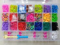 GOLD LEAF Rainbow Color Diy Loom Band Kit With 4200 Colourful Rubber Bands, Multicolor