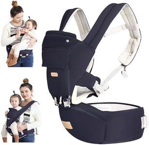 FRUITEAM 6-in-1 Baby Carrier, Baby Hip Carrier, One Size Fits All - Adapt to Newborn (Navy)