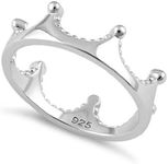 Sterling Silver 925 Royal Crown Ring, Stackable Tiny Ring,Princess Crown Ring, Women Jewelry (8)