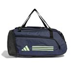 adidas Unisex Essentials 3-Stripes Duffel Bag, shadow navy/green spark, S